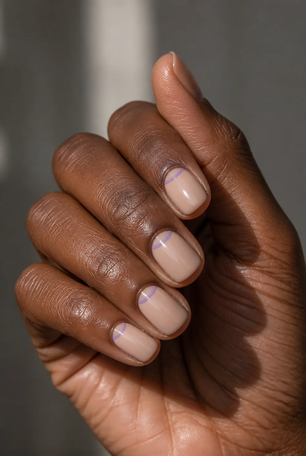 cuticle cuff nail art on deep brown skin