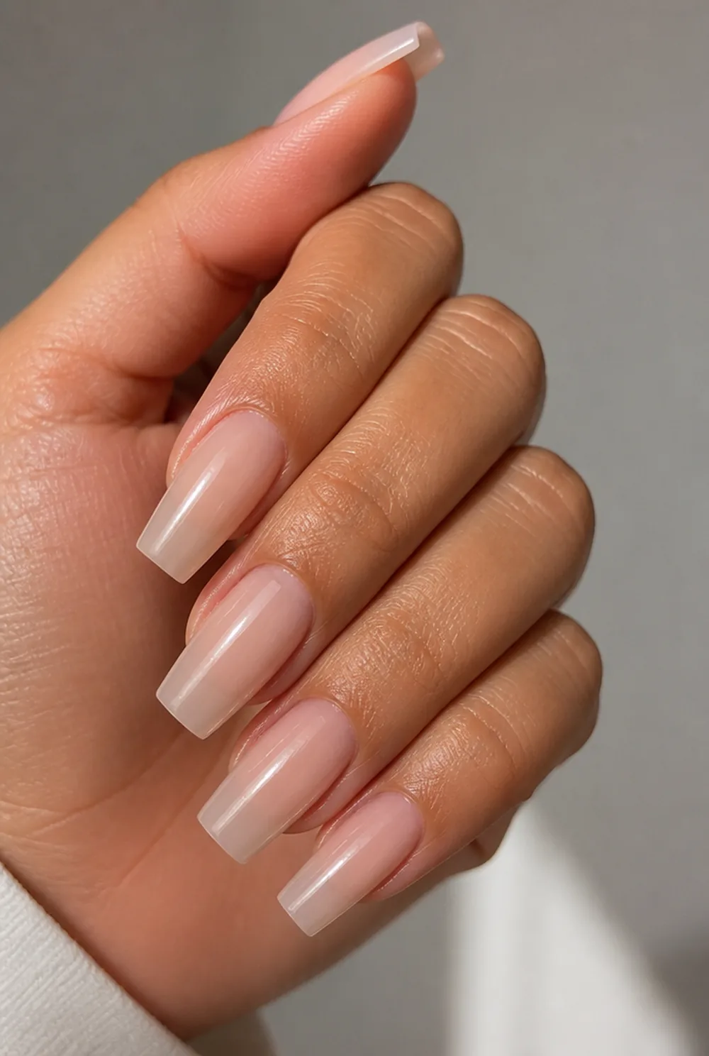 square nail art on olive skin, long length