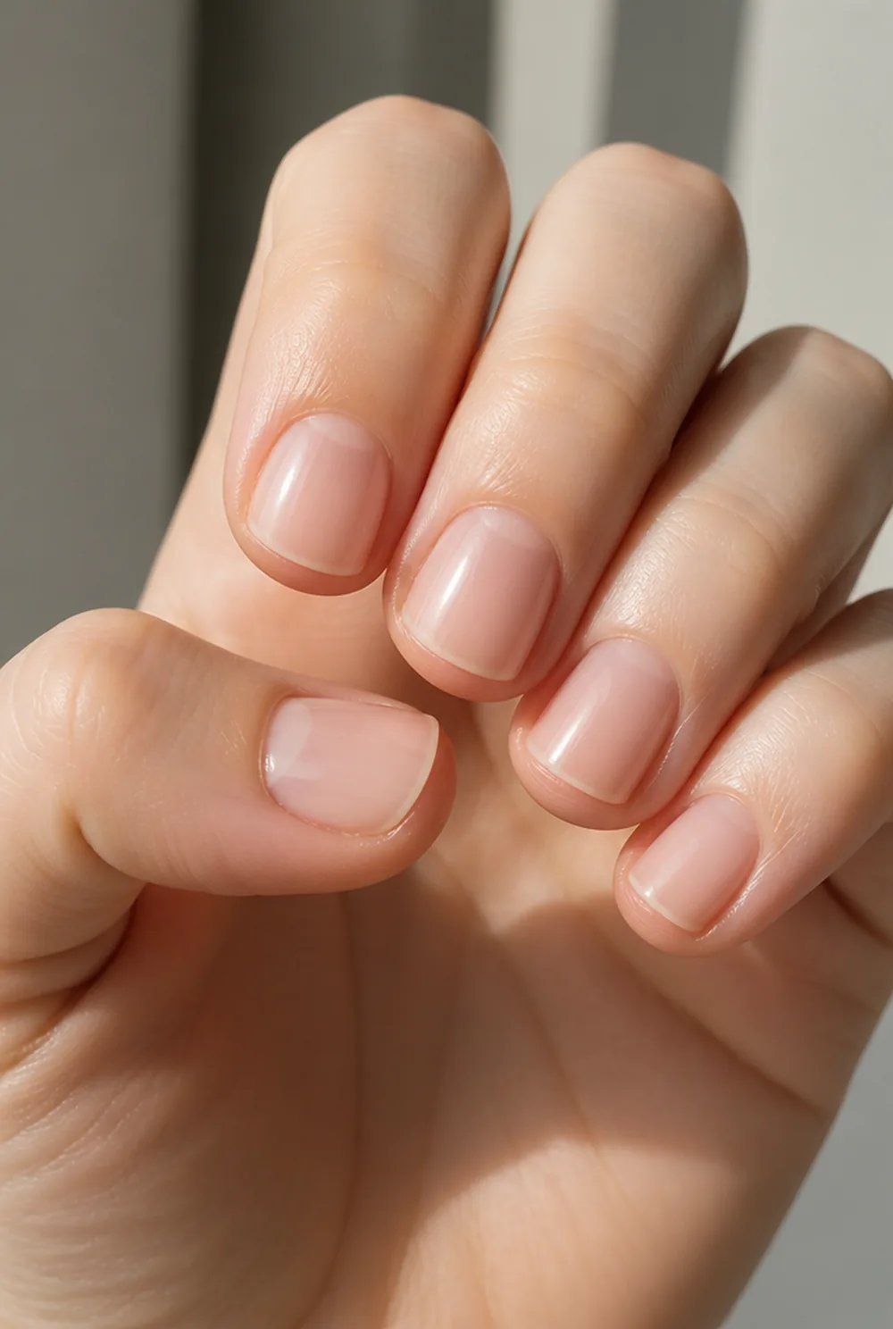 square nail art on fair skin, short length