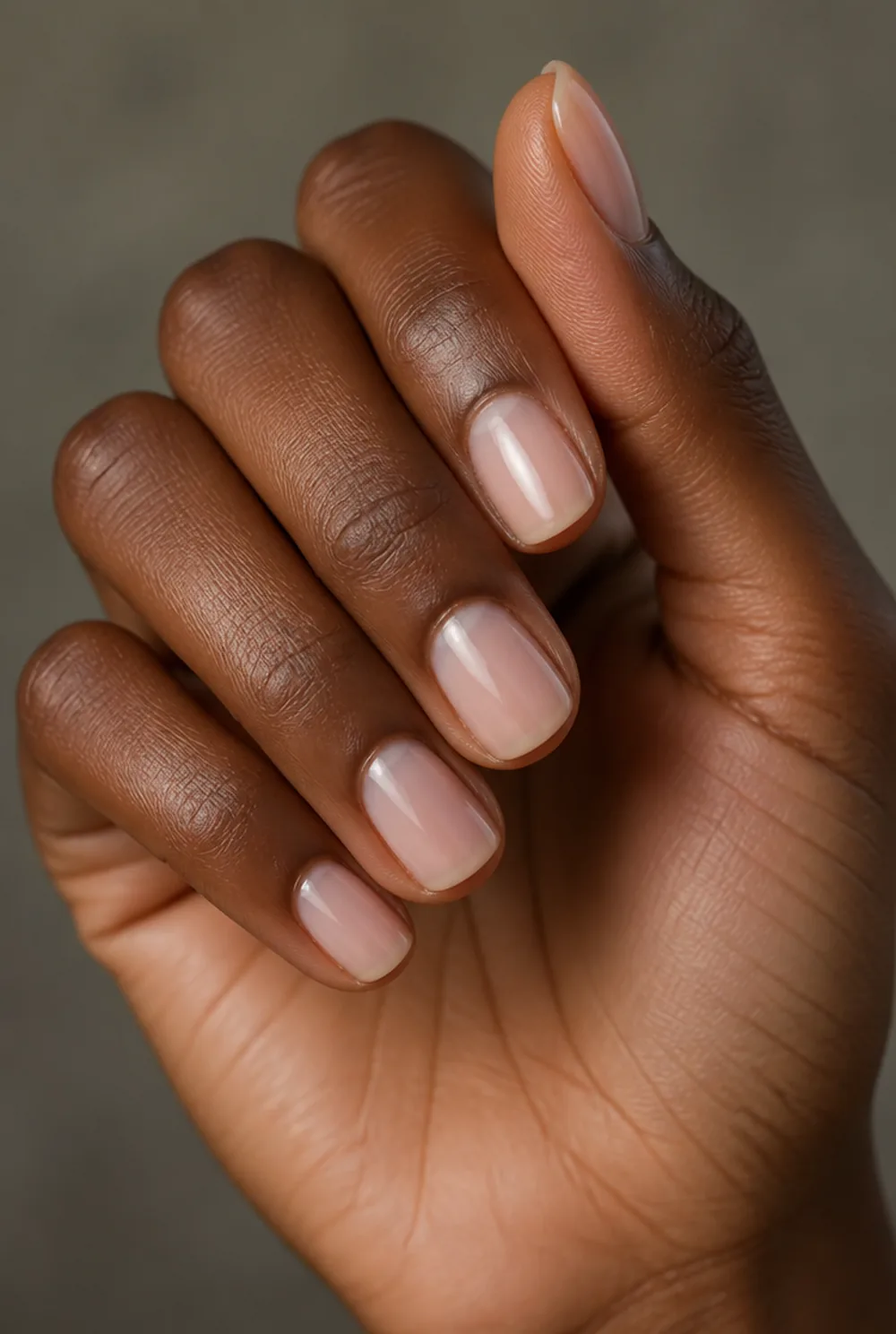 squoval nail art on deep brown skin