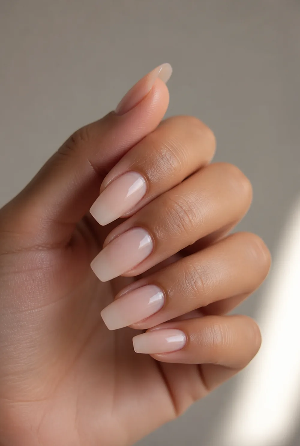 round nail art on olive skin, long length