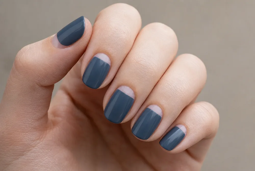 negative space half moon minimalist nails