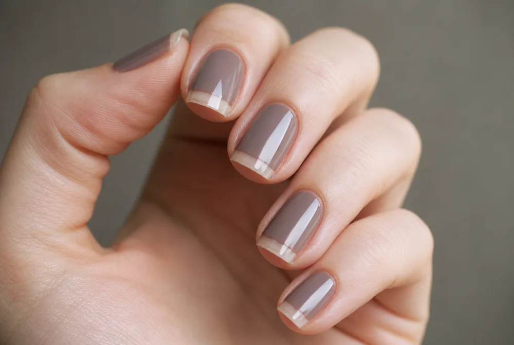negative space tip minimalist nails with bare free edge
