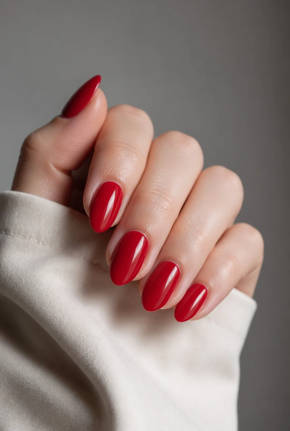 red carpet red nail art on fair skin short length - PolishedAndPrettyNails.com red carpet red nail art on fair skin, short length