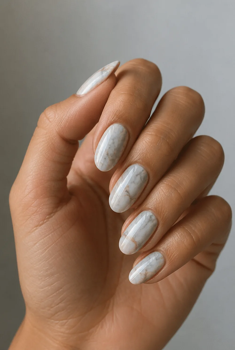 marble nail art on olive skin long length - PolishedAndPrettyNails.com marble nail art on olive skin, long length