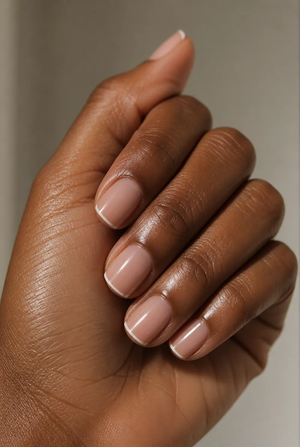 micro french nail art on deep brown skin - PolishedAndPrettyNails.com micro french nail art on deep brown skin