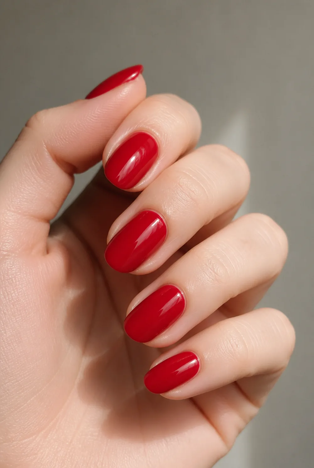cherry creme nail art on fair skin short length - PolishedAndPrettyNails.com cherry creme nail art on fair skin, short length