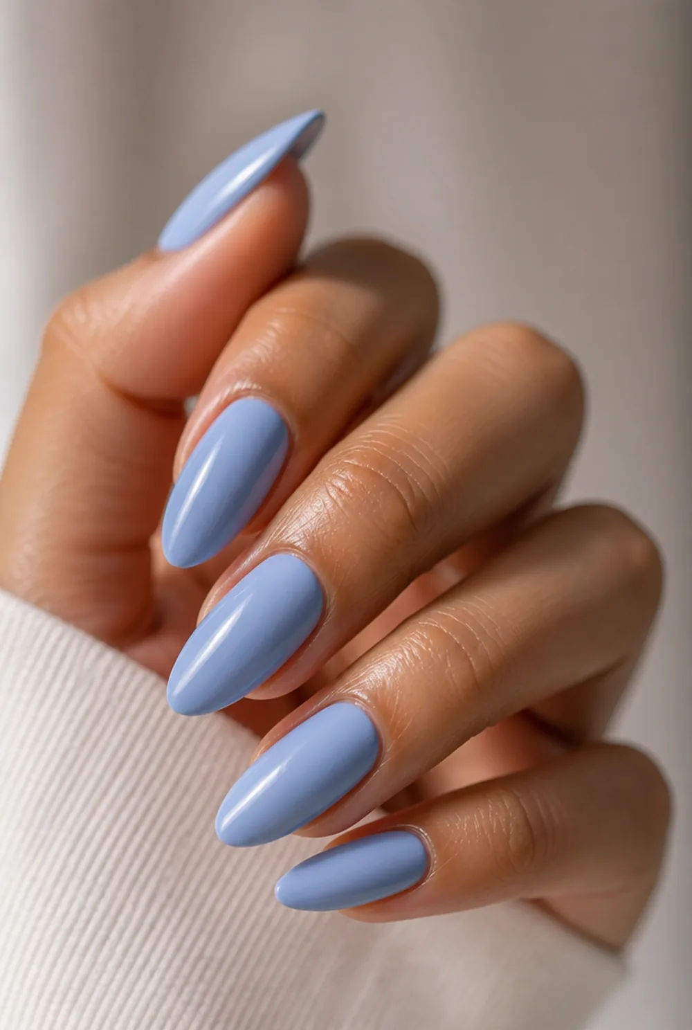 periwinkle nail art on olive skin long length - PolishedAndPrettyNails.com periwinkle nail art on olive skin, long length