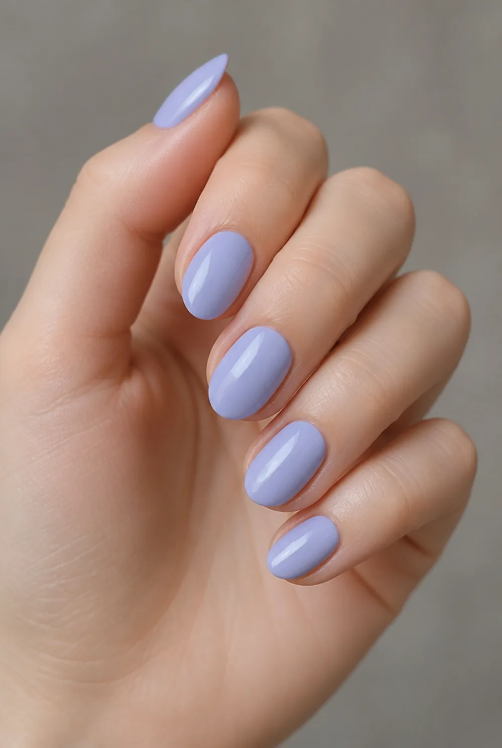 periwinkle nail art on fair skin short length - PolishedAndPrettyNails.com periwinkle nail art on fair skin, short length