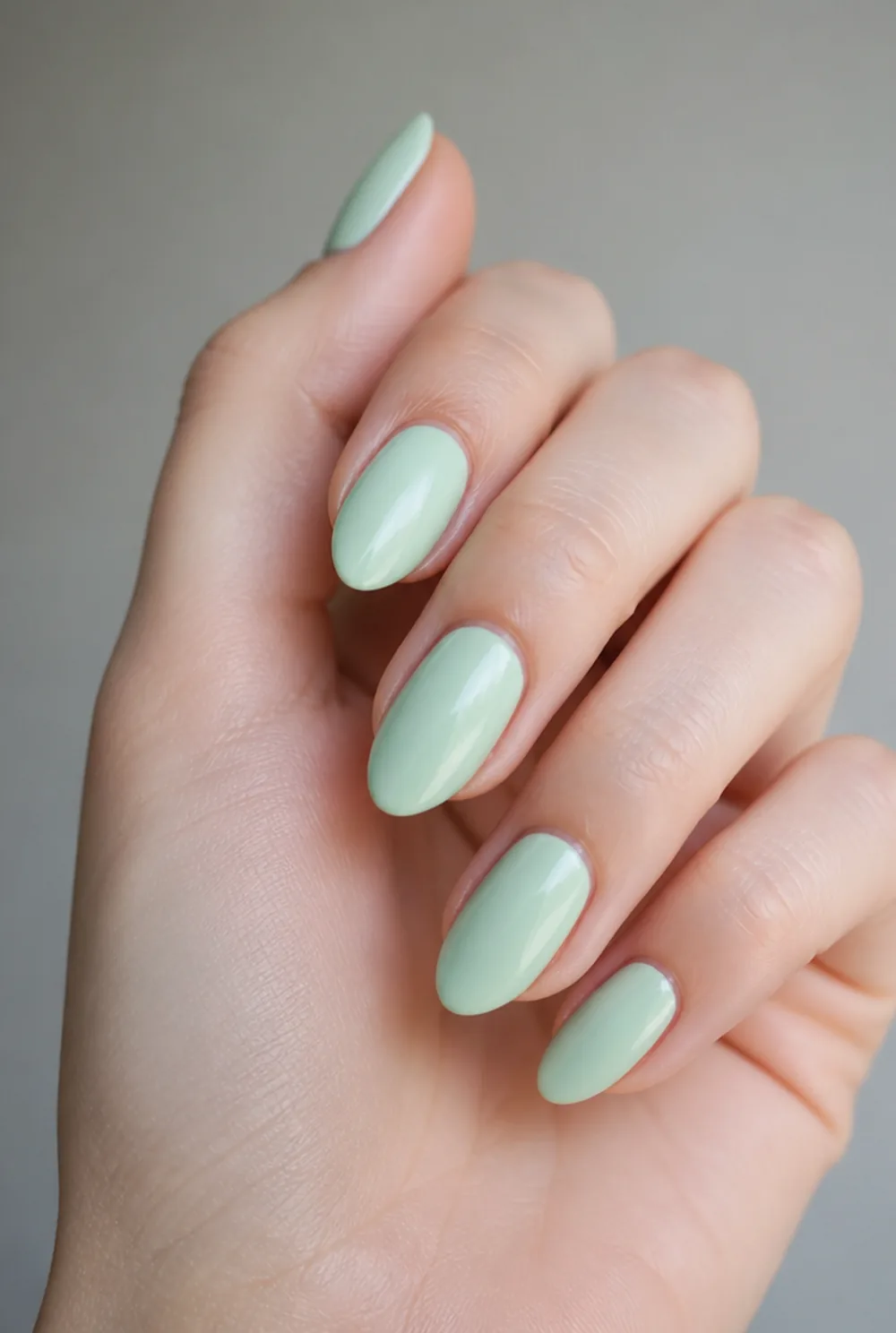 mint nail art on fair skin short length - PolishedAndPrettyNails.com mint nail art on fair skin, short length