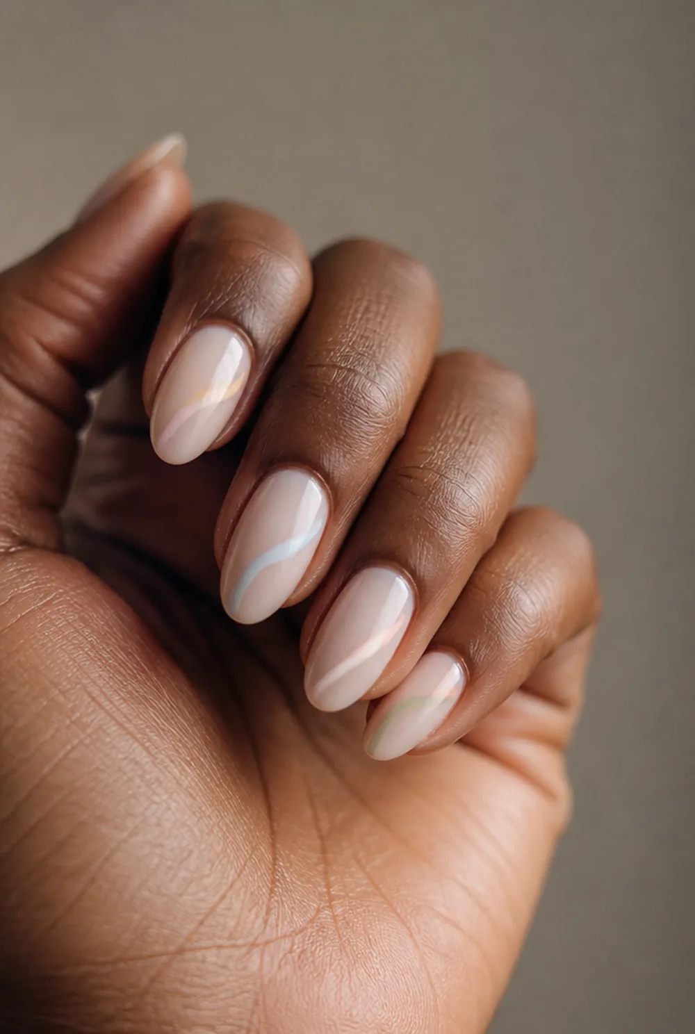 swirl nails nail art on deep brown skin - PolishedAndPrettyNails.com swirl nails nail art on deep brown skin