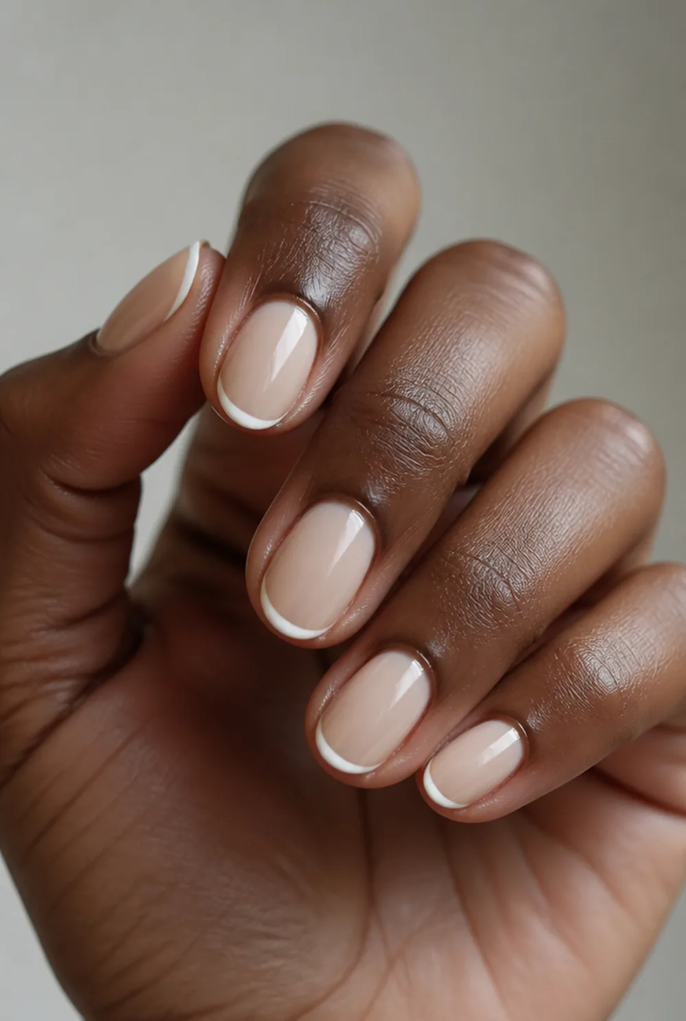 micro french nail art on deep brown skin - PolishedAndPrettyNails.com micro french nail art on deep brown skin