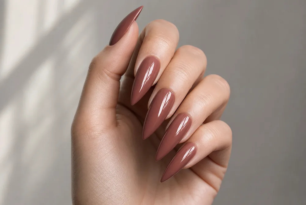 stiletto press on nails in a glossy shade