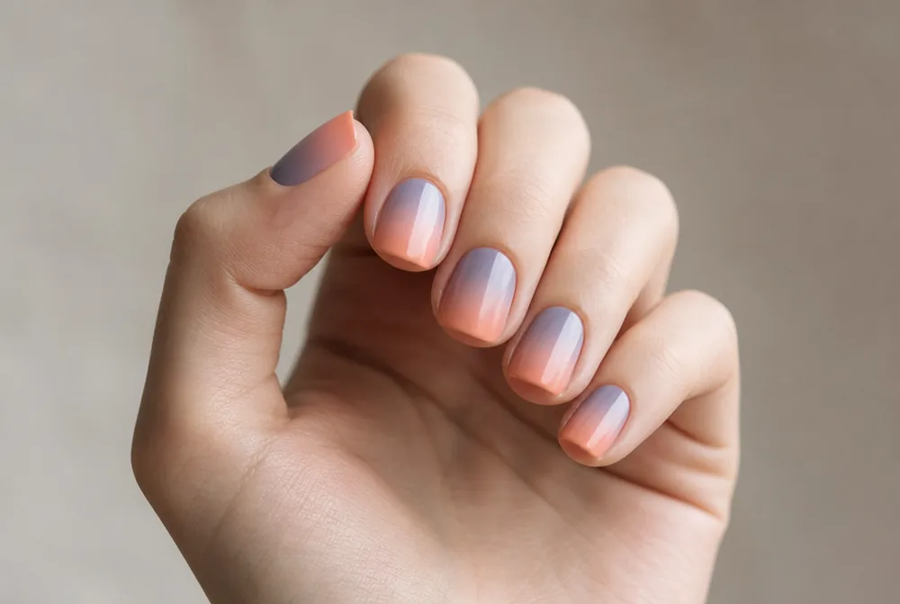 vertical ombre nails with side to side colour fade