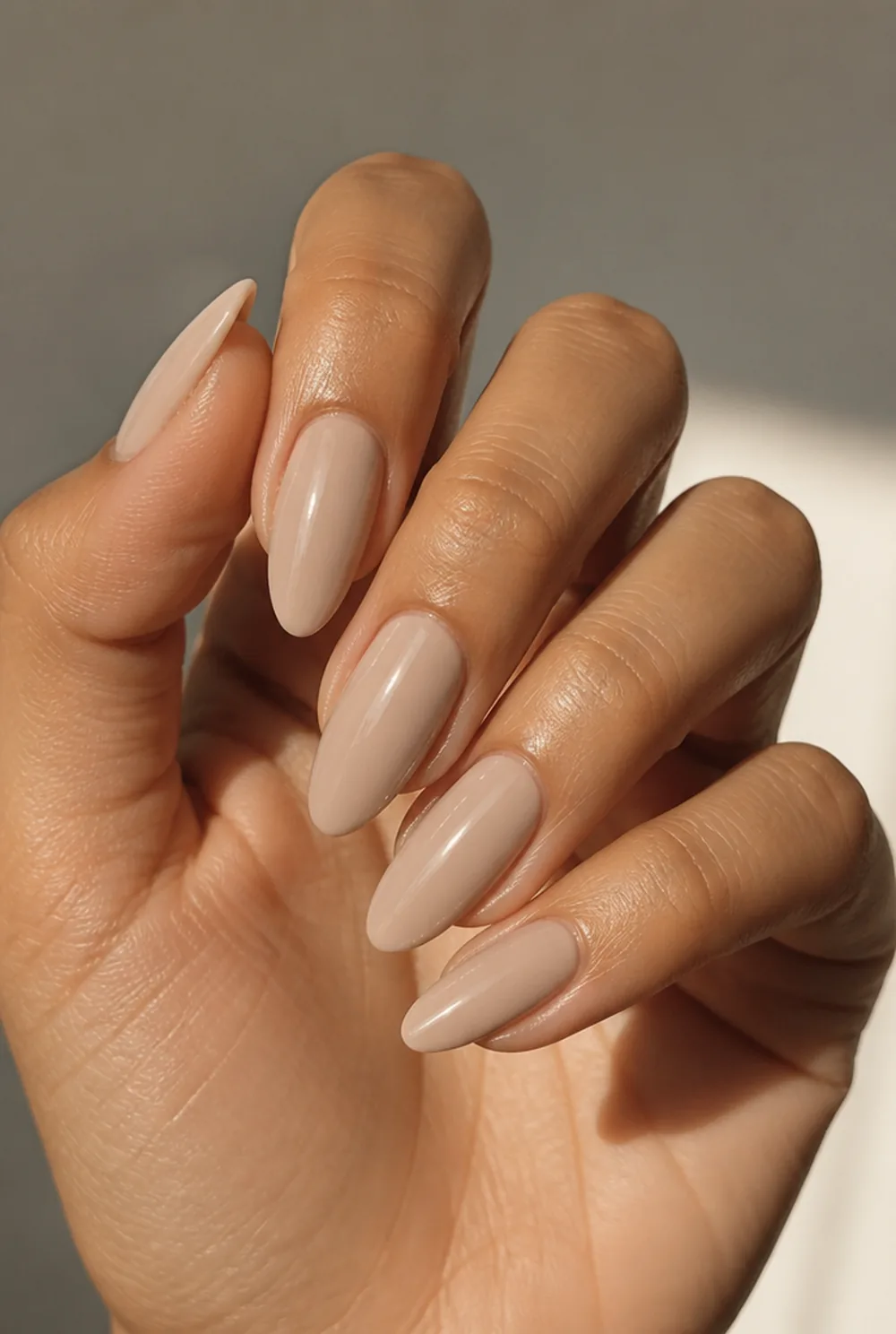 warm nude nail art on olive skin long length - PolishedAndPrettyNails.com warm nude nail art on olive skin, long length