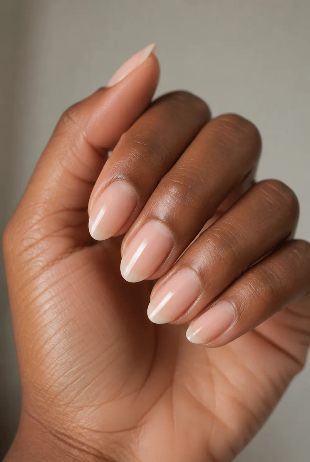 bare with gloss nail art on deep brown skin - PolishedAndPrettyNails.com bare with gloss nail art on deep brown skin