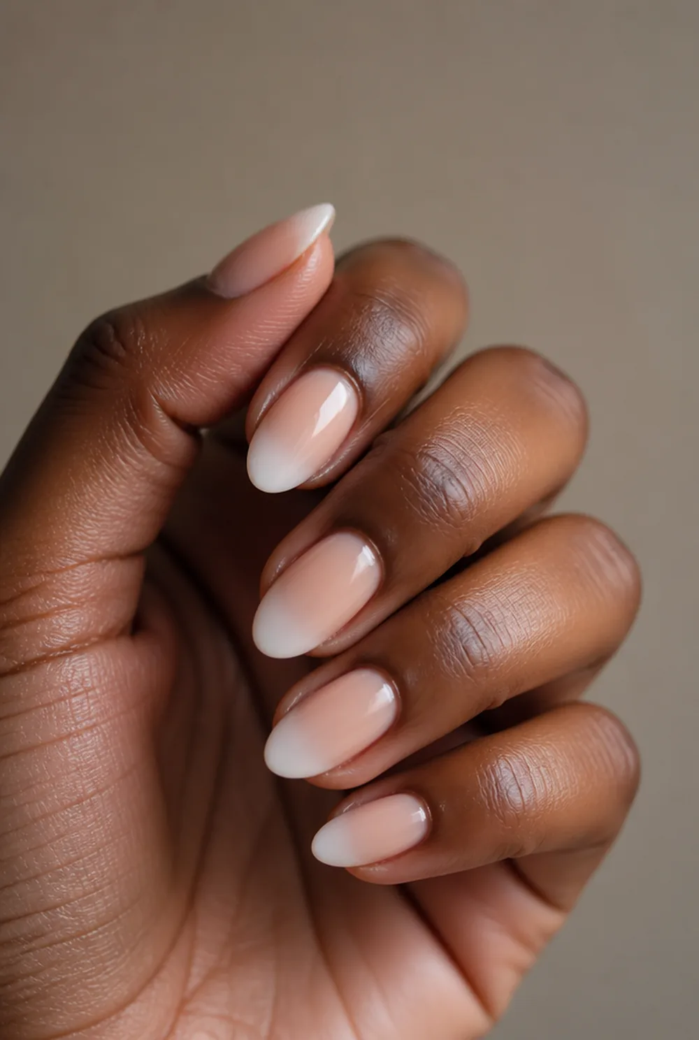 nude ombre nail art on deep brown skin - PolishedAndPrettyNails.com nude ombre nail art on deep brown skin