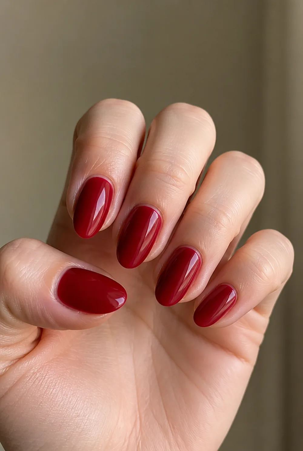 cherry red nail art on fair skin short length - PolishedAndPrettyNails.com cherry red nail art on fair skin, short length