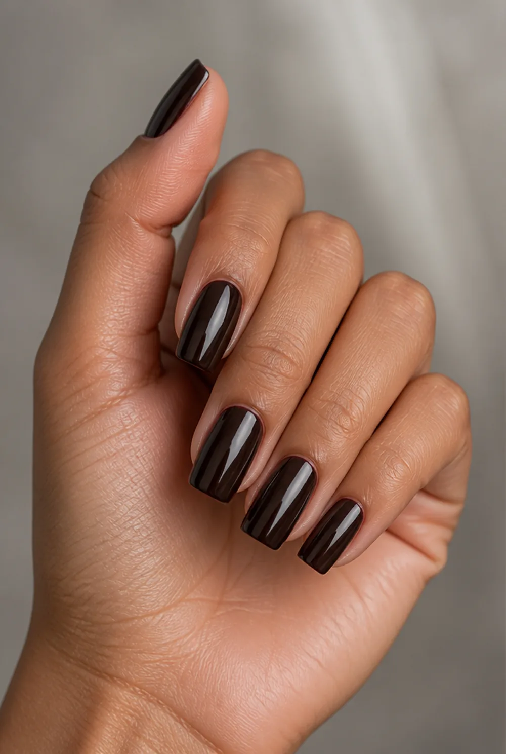 espresso shot nail art on olive skin long length - PolishedAndPrettyNails.com espresso shot nail art on olive skin, long length