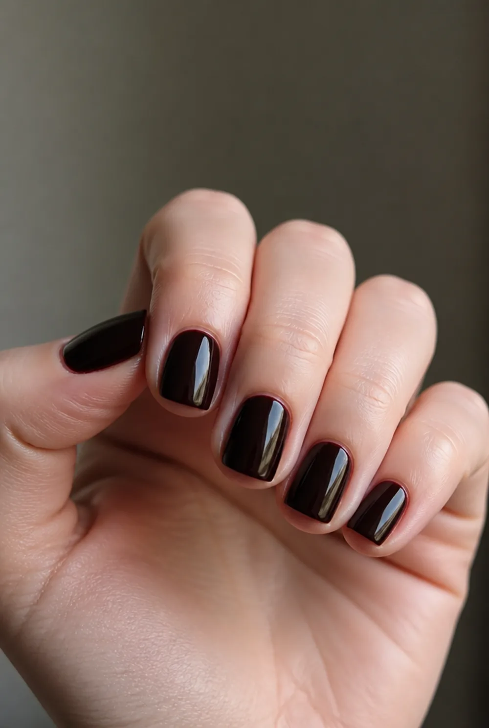 espresso shot nail art on fair skin short length - PolishedAndPrettyNails.com espresso shot nail art on fair skin, short length