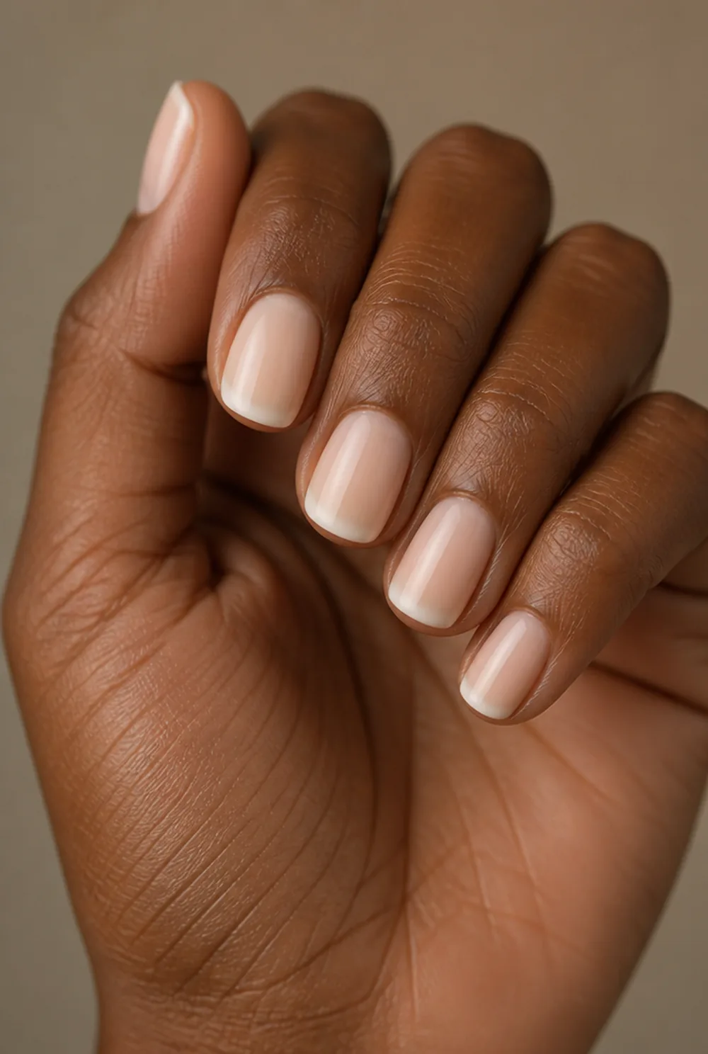 snow tip nail art on deep brown skin - PolishedAndPrettyNails.com snow tip nail art on deep brown skin