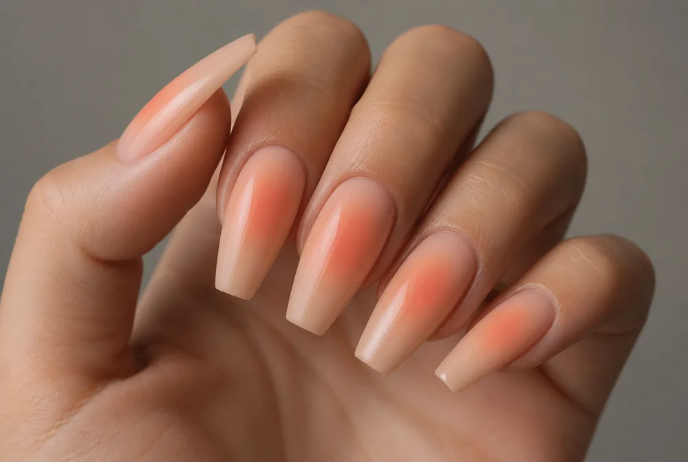 aura coffin nails with blurred center glow