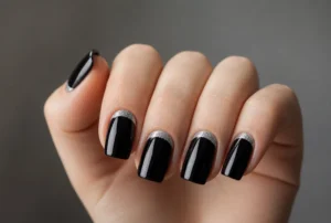 Black and Silver Half Moon