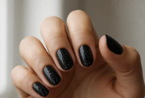 Black with Silver Splatter
