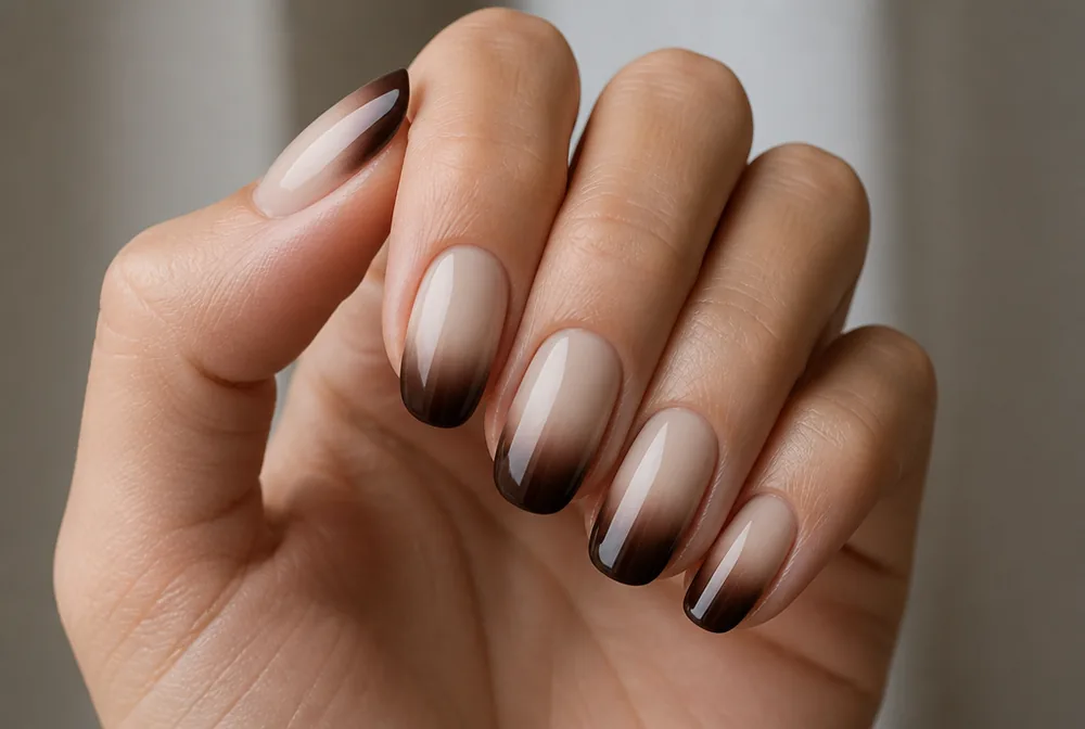 brown ombre nails fading cream to espresso - PolishedAndPrettyNails.com brown ombre nails fading cream to espresso