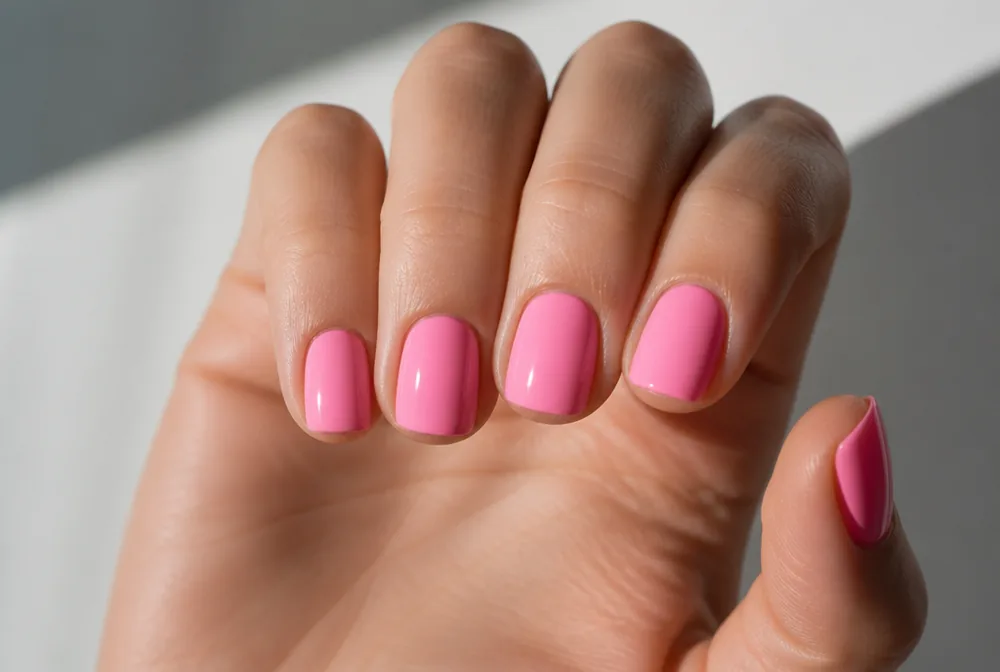 bubblegum pink spring nails - PolishedAndPrettyNails.com bubblegum pink spring nails