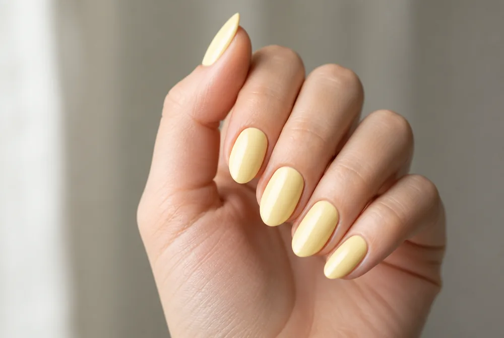 butter yellow spring nails - PolishedAndPrettyNails.com butter yellow spring nails