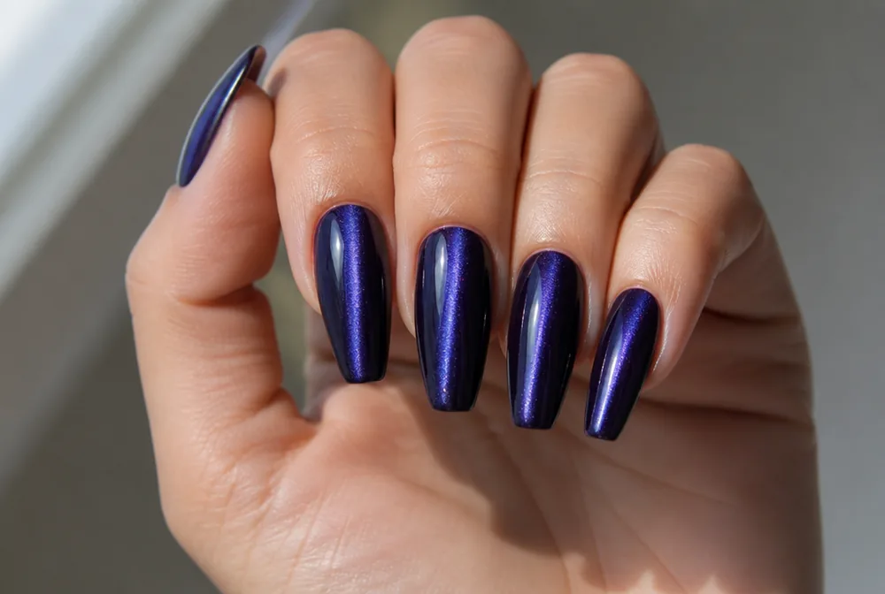cat eye magnetic coffin nails with light stripe