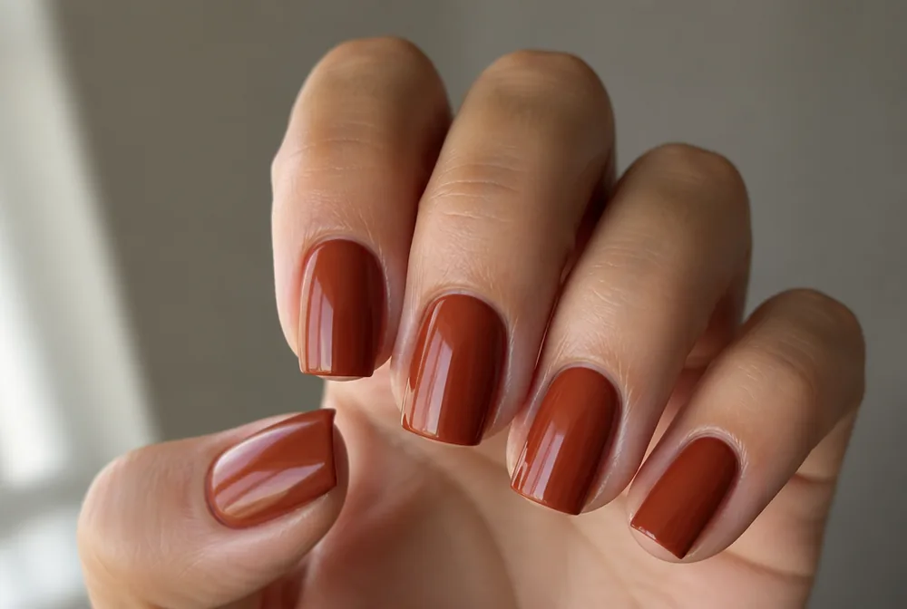 cinnamon warm brown October nails
