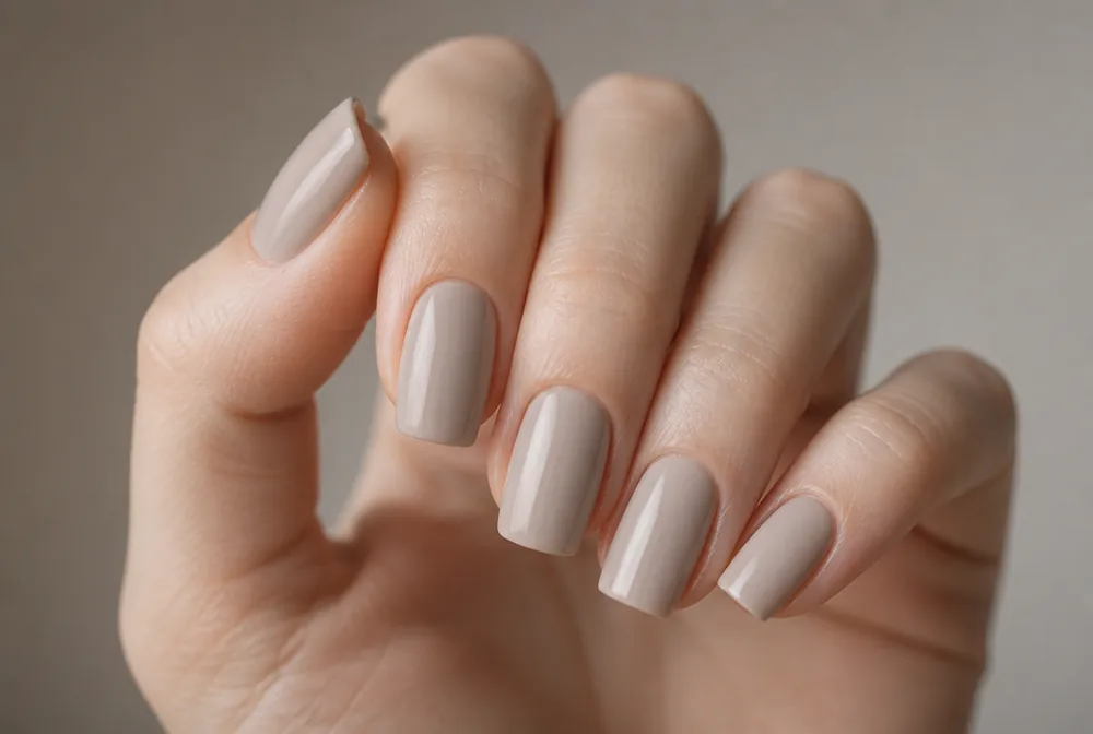 cool greige January nails