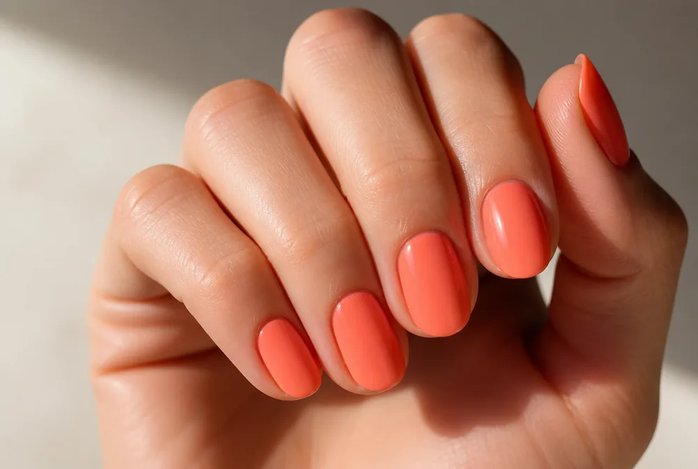 coral spring nails - PolishedAndPrettyNails.com coral spring nails