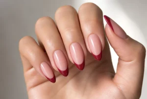 Dark Cherry French Tips