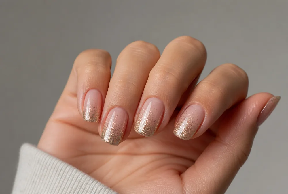 encapsulated glitter ombre nails