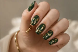 Gold Foil on Deep Green