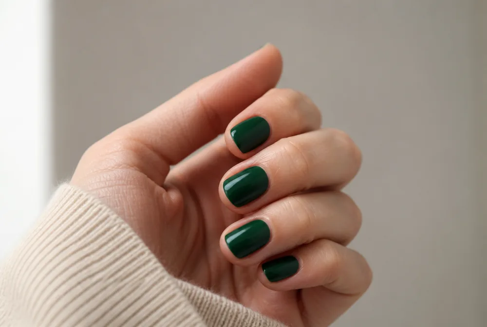 forest green round nails