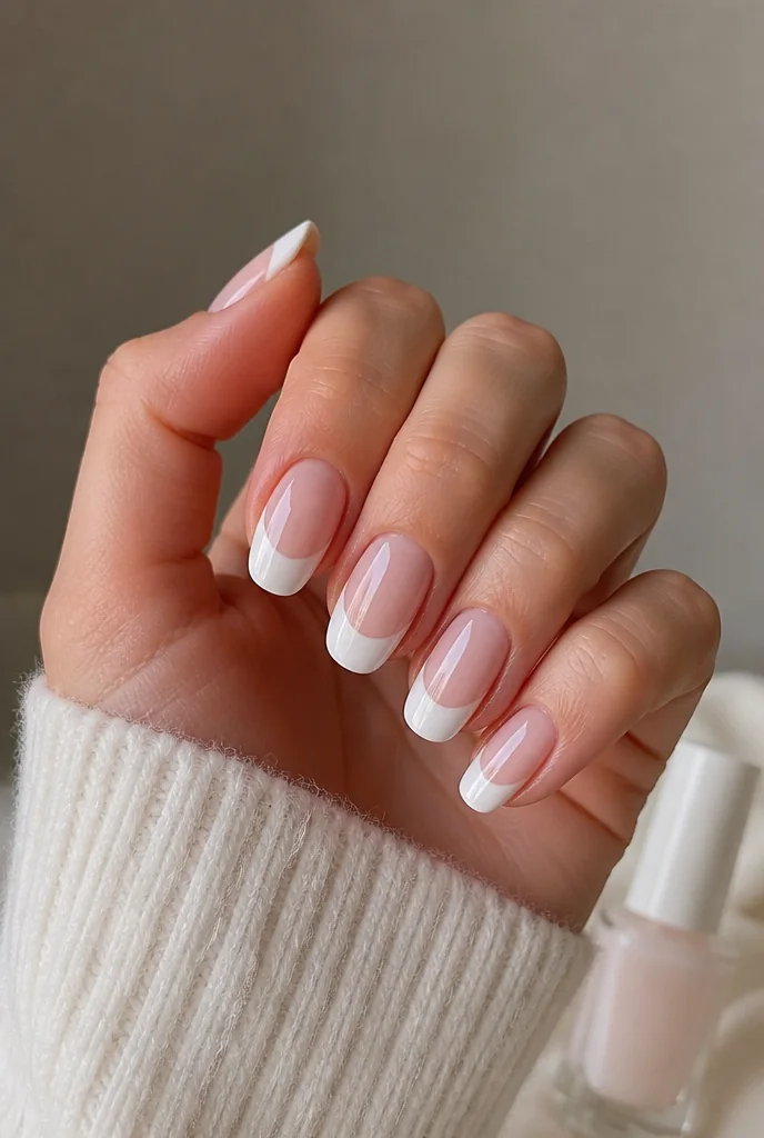 Glossy gel French tips in close-up - PolishedAndPrettyNails.com Glossy gel French tips in close-up