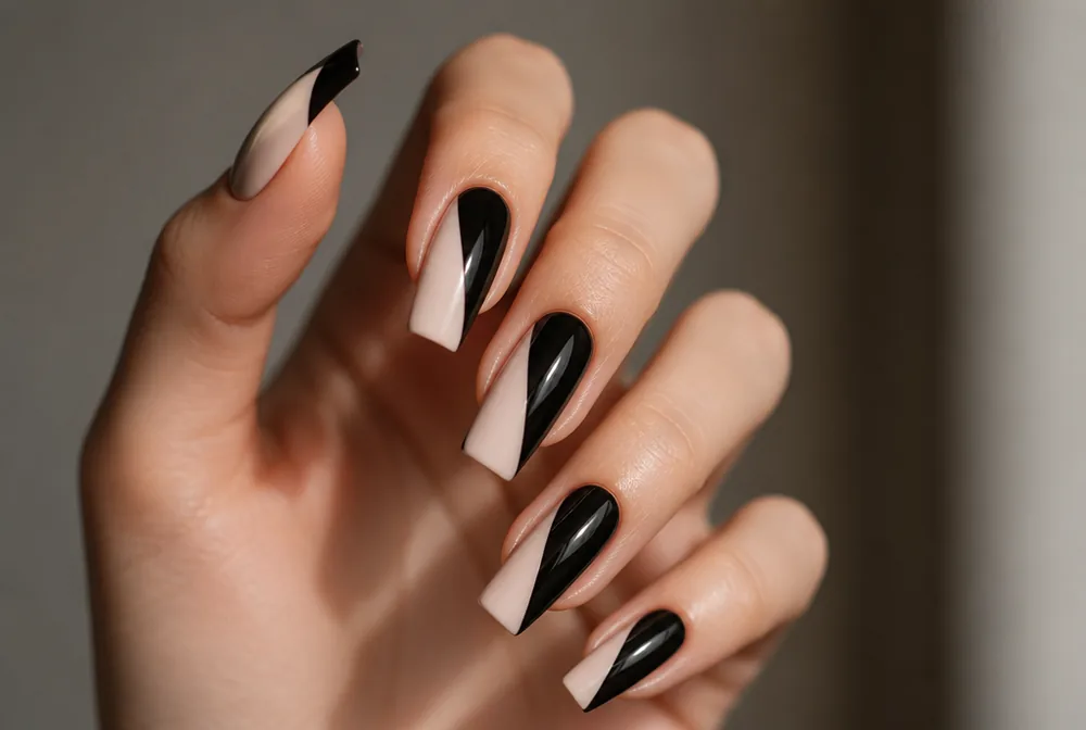 half and half two tone coffin nails