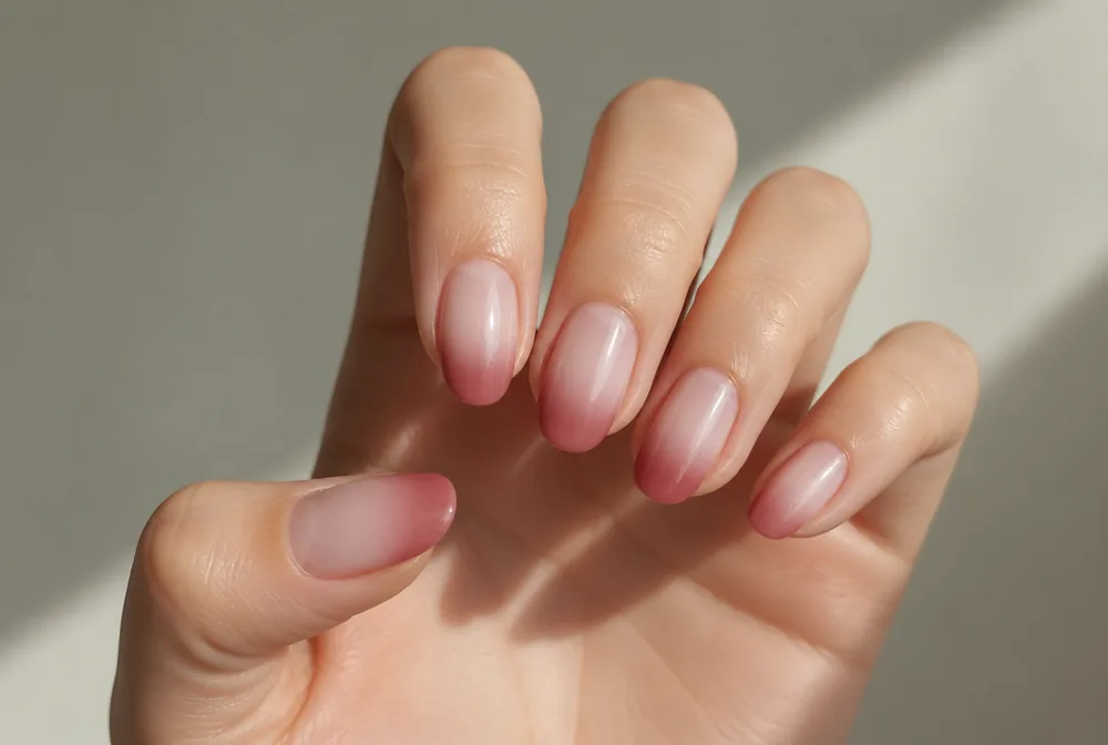 medium length ombre nails with soft gradient