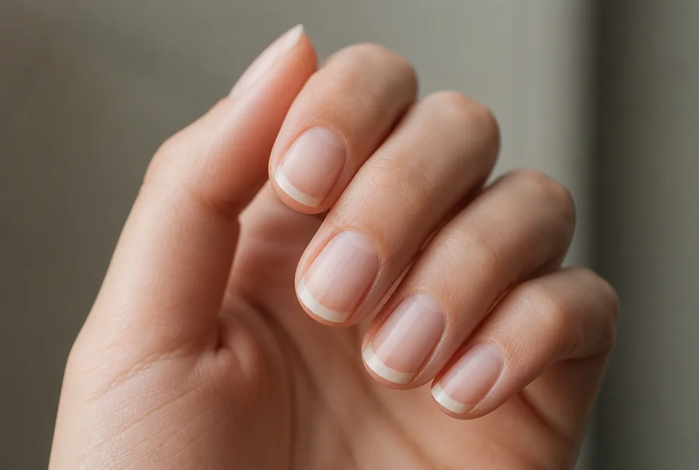 micro French spring nails - PolishedAndPrettyNails.com micro French spring nails
