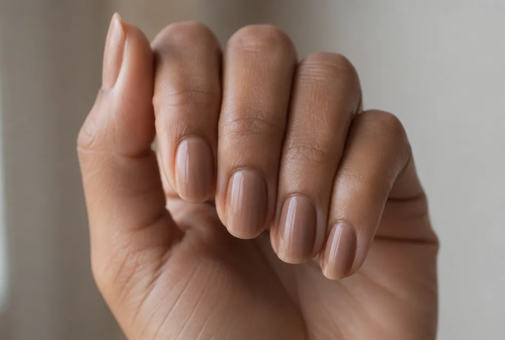 milky brown nails with soft diffused finish - PolishedAndPrettyNails.com milky brown nails with soft diffused finish