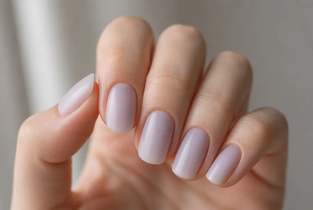 milky lilac spring nails - PolishedAndPrettyNails.com milky lilac spring nails