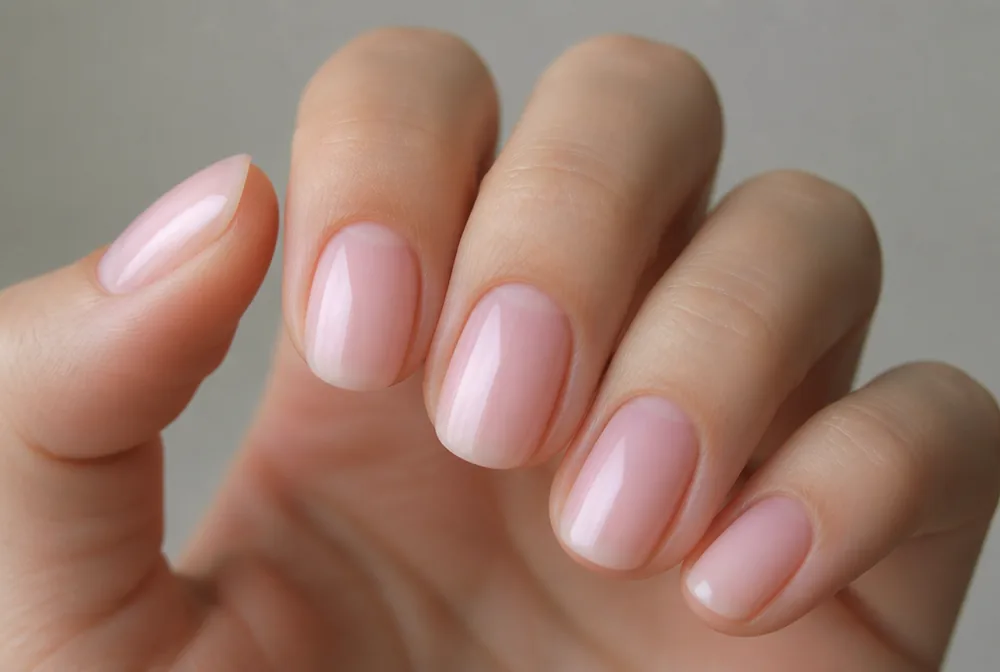 milky pink spring nails - PolishedAndPrettyNails.com milky pink spring nails