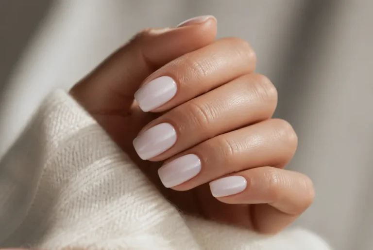 milky white squoval press on nails