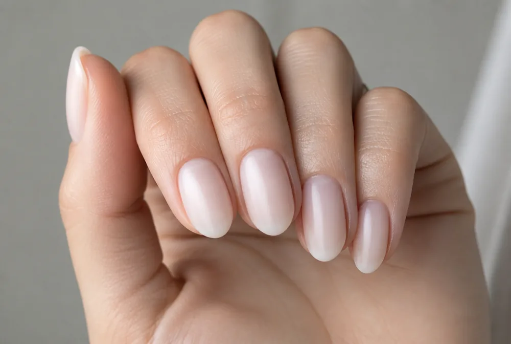 milky white wedding guest nails - PolishedAndPrettyNails.com milky white wedding guest nails