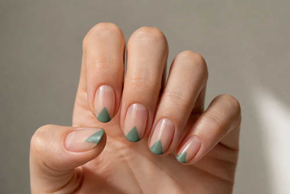 negative space triangle abstract nails