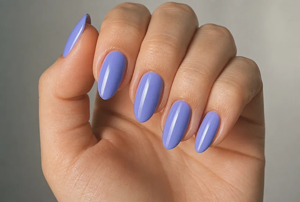 periwinkle blue violet nails on almond